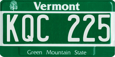 VT license plate KQC225