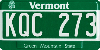 VT license plate KQC273