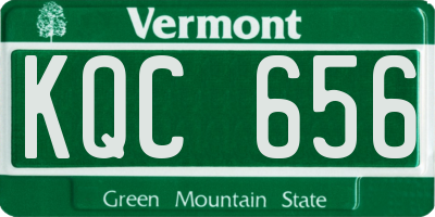 VT license plate KQC656