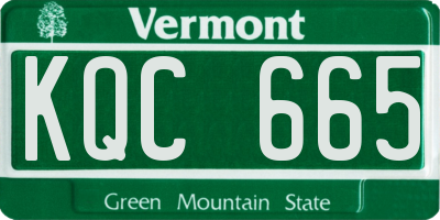 VT license plate KQC665