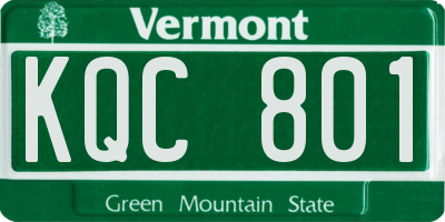 VT license plate KQC801