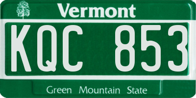 VT license plate KQC853