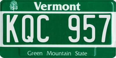 VT license plate KQC957