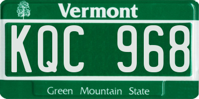 VT license plate KQC968