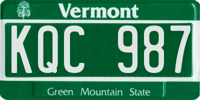 VT license plate KQC987