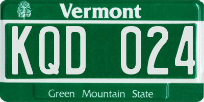 VT license plate KQD024