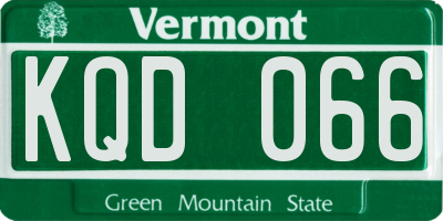 VT license plate KQD066