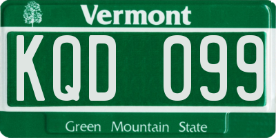VT license plate KQD099
