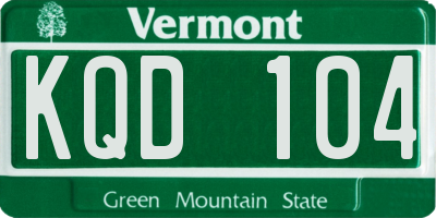 VT license plate KQD104