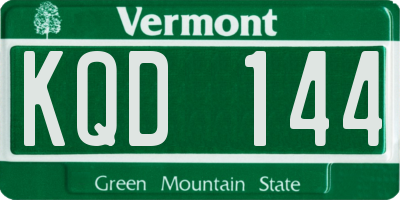 VT license plate KQD144