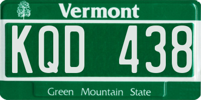 VT license plate KQD438