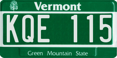 VT license plate KQE115