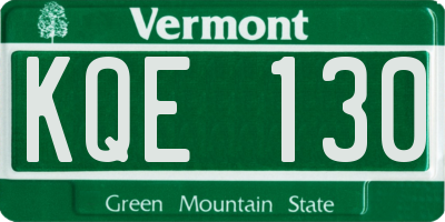VT license plate KQE130