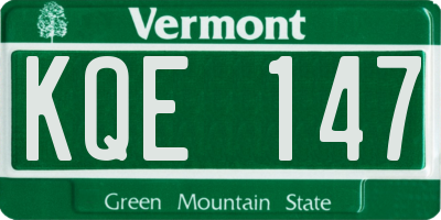 VT license plate KQE147