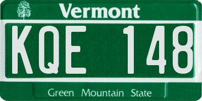 VT license plate KQE148