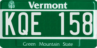 VT license plate KQE158