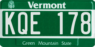 VT license plate KQE178