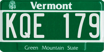 VT license plate KQE179
