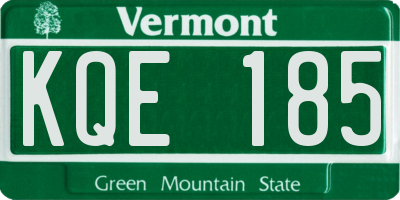 VT license plate KQE185