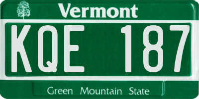 VT license plate KQE187