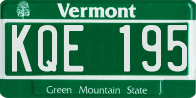 VT license plate KQE195