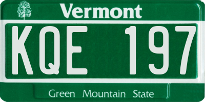 VT license plate KQE197