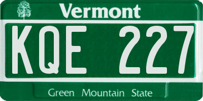 VT license plate KQE227