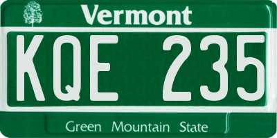 VT license plate KQE235
