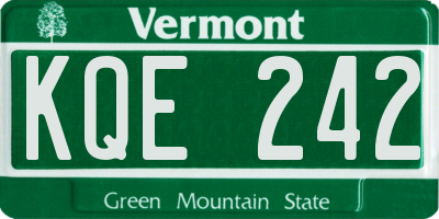 VT license plate KQE242