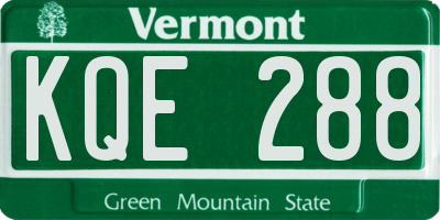 VT license plate KQE288