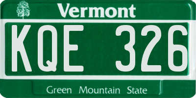 VT license plate KQE326