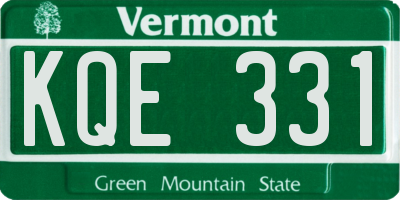 VT license plate KQE331