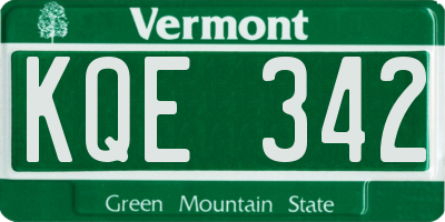 VT license plate KQE342