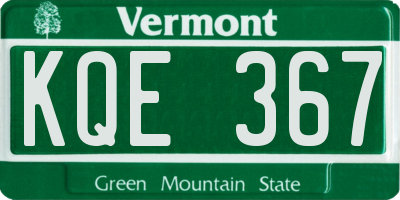 VT license plate KQE367