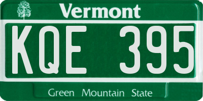 VT license plate KQE395