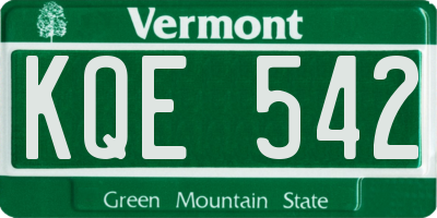 VT license plate KQE542