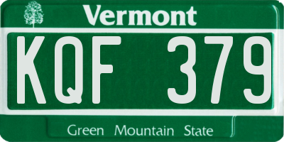 VT license plate KQF379