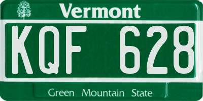 VT license plate KQF628