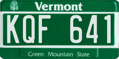 VT license plate KQF641