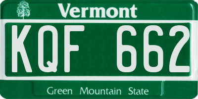 VT license plate KQF662