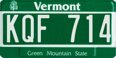 VT license plate KQF714