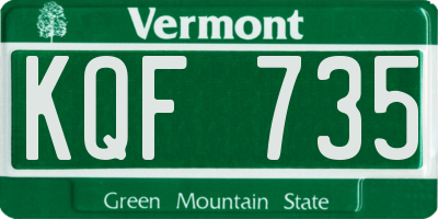VT license plate KQF735