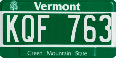 VT license plate KQF763