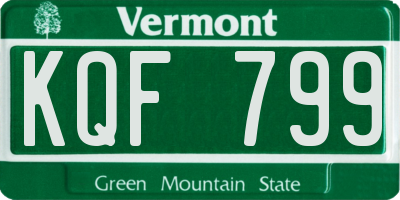 VT license plate KQF799