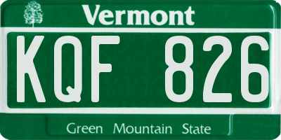 VT license plate KQF826