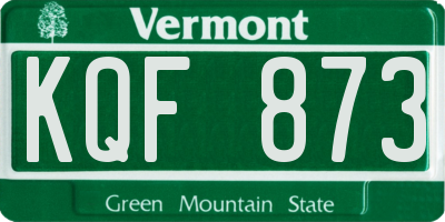 VT license plate KQF873
