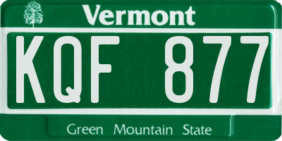 VT license plate KQF877
