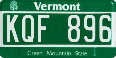 VT license plate KQF896