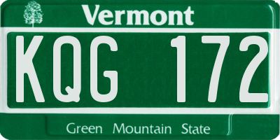 VT license plate KQG172