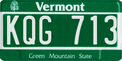 VT license plate KQG713